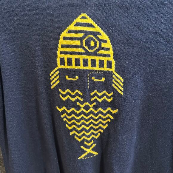 Cyrillus Navy Sweater with Fisherman, VGUC, Sz 8 (8C) - Picture 3 of 8